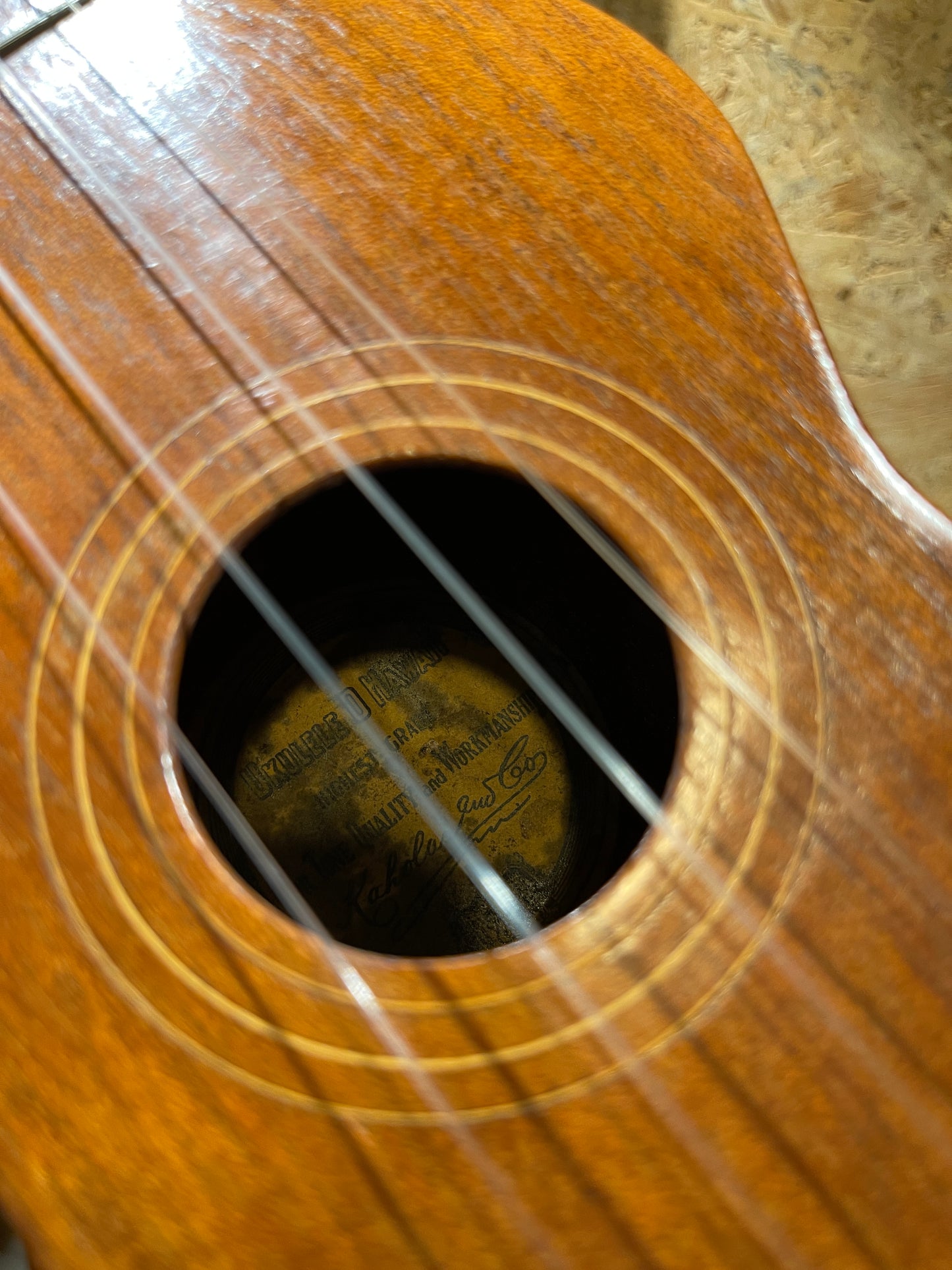 Vintage 1900's Hunleth Mahogany Soprano Ukulele