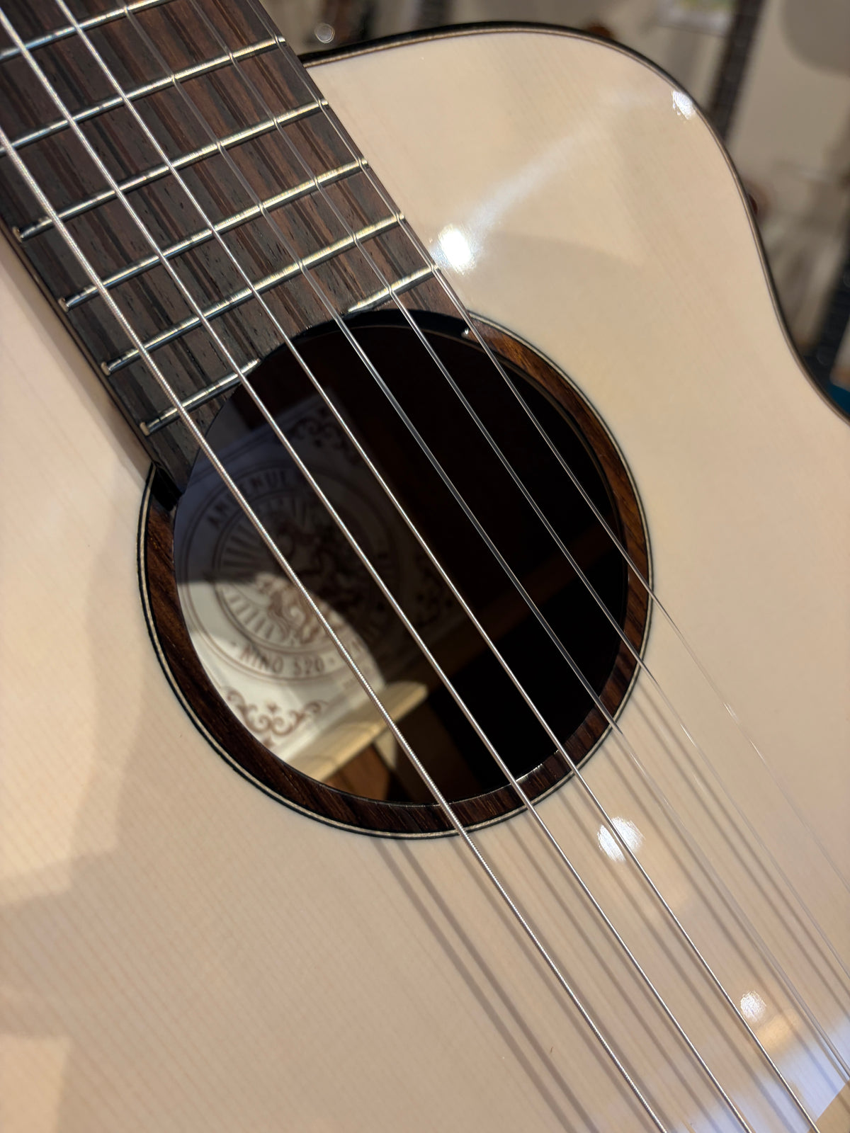 aNueNue Nino 520 Nylon Mini Guitar/ 6 Strings Baritone Ukulele White Winter
