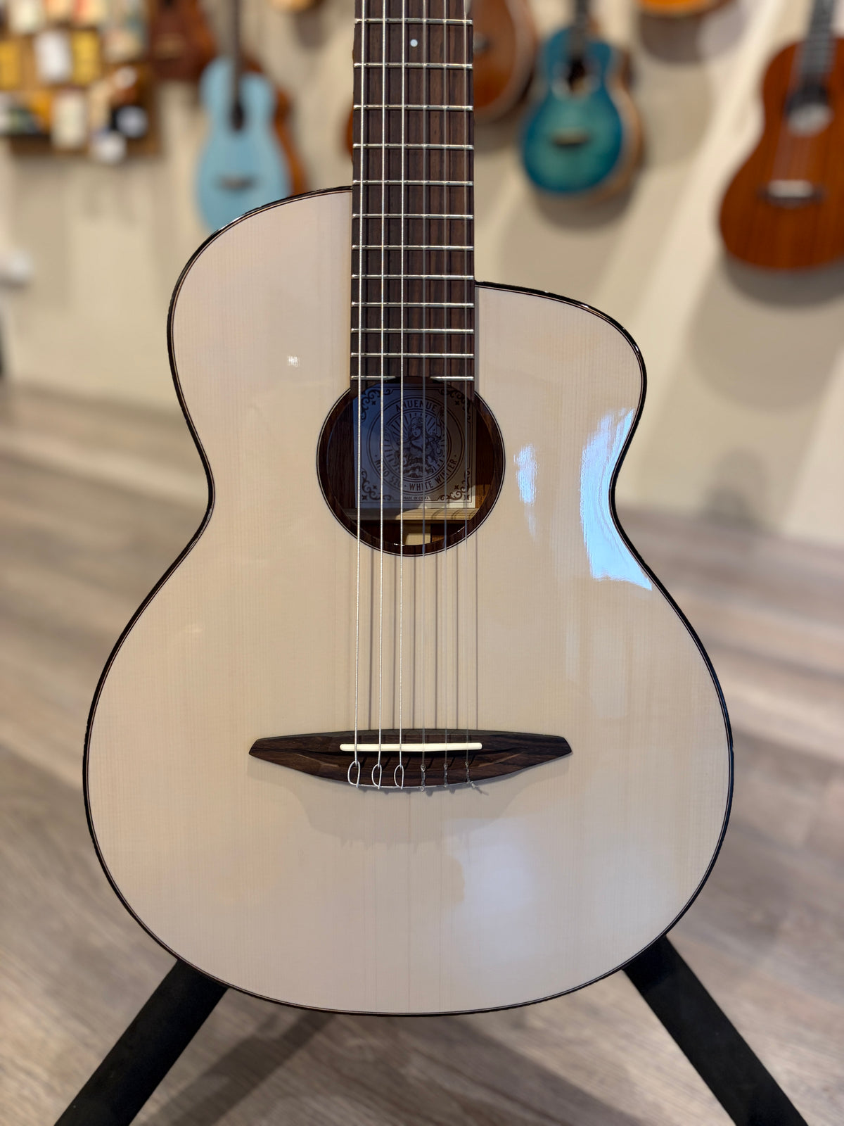 aNueNue Nino 520 Nylon Mini Guitar/ 6 Strings Baritone Ukulele White Winter