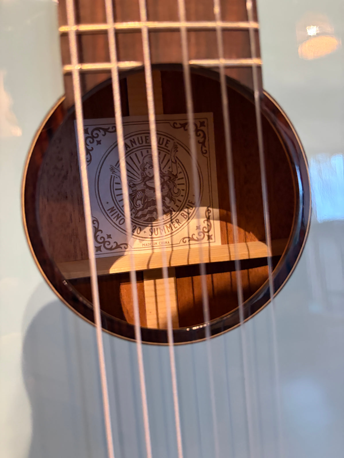aNueNue Nino 520 Nylon Mini Guitar/ 6 Strings Baritone Ukulele Summer Blue