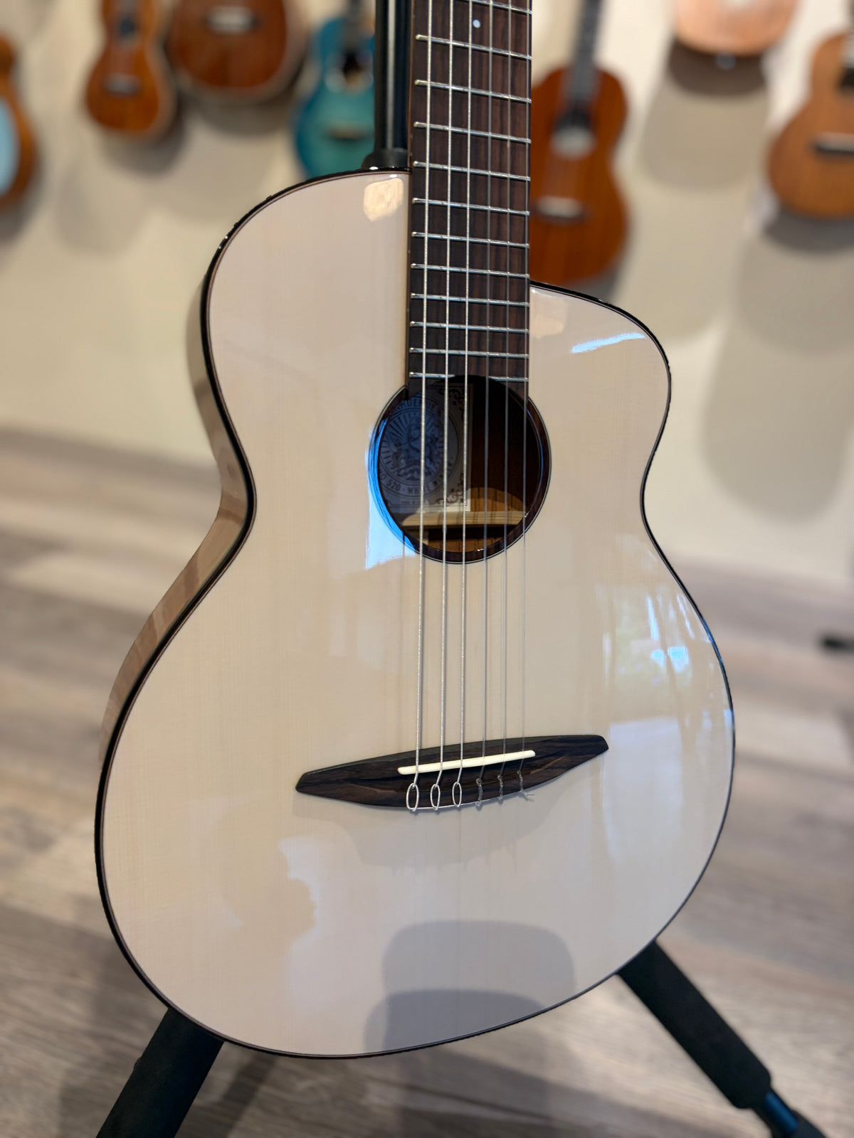 aNueNue Nino 520 Nylon Mini Guitar/ 6 Strings Baritone Ukulele White Winter
