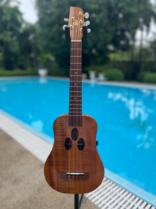 O Ukulele 5 Strings Koa Concert Long Neck